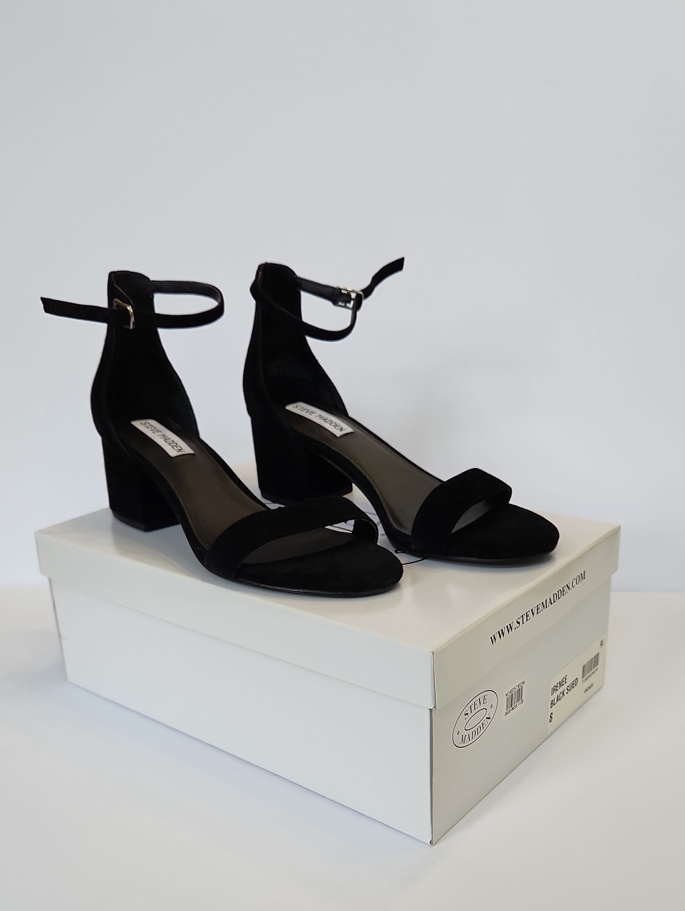 Steve Madden Irene Black Suede Ankle-Strap Heels - Never Worn